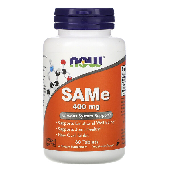 Now Foods, SAMe, 400 мг, 60 таблеток