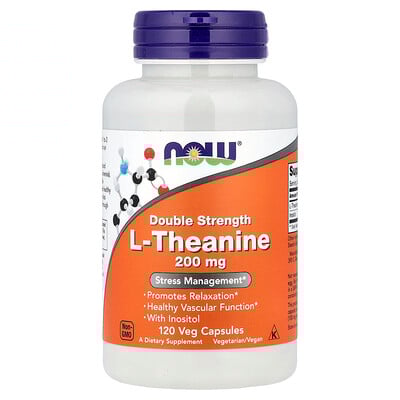 Product Image for NOW Foods, L-Theanine, 120 Veg Capsules