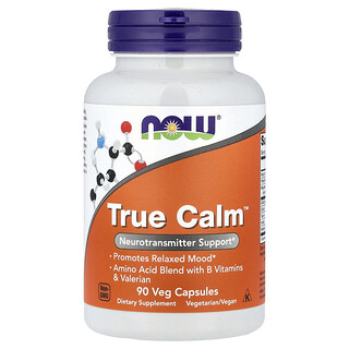 NOW Foods, True Calm, Suplemento para favorecer un estado de ánimo relajado, 90 cápsulas vegetales