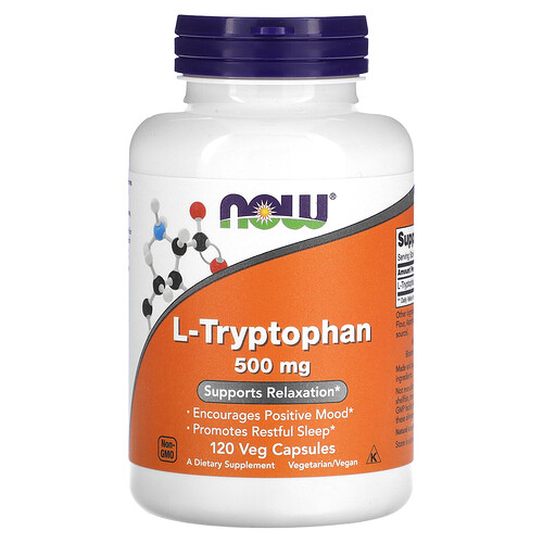 NOW Foods L-триптофан 500 мг 120 вегетарианских капсул
