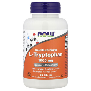 NOW Foods, L-Triptofano, 1.000 mg, 60 Comprimidos