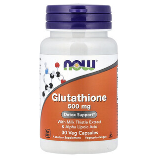 NOW Foods, Glutathion, extrait de chardon-Marie et acide alpha-lipoïque, 30 capsules végétales