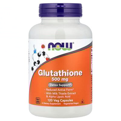 NOW Foods, Glutatión, 500 mg, 120 cápsulas vegetales