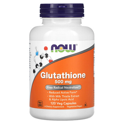 NOW Foods Glutathione 500 mg 120 Veg Capsules