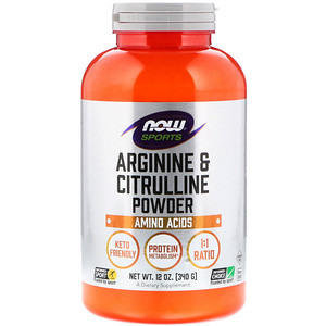 Now Foods, Sports, Arginine & Citrulline Powder, 12 oz (340 g) отзывы покупателей