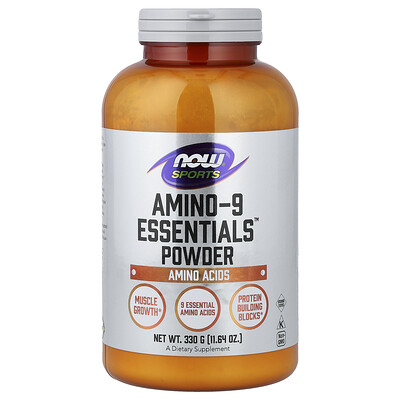 NOW Foods, Sports, Amino-9 Essentials™, Suplemento de los 9 aminoácidos esenciales en polvo, 330 g (11,64 oz)