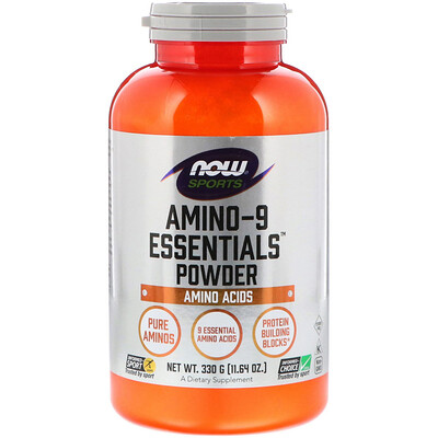 Now Foods Sports, Amino-9 Essentials Powder, 330 г (11,64 унции)