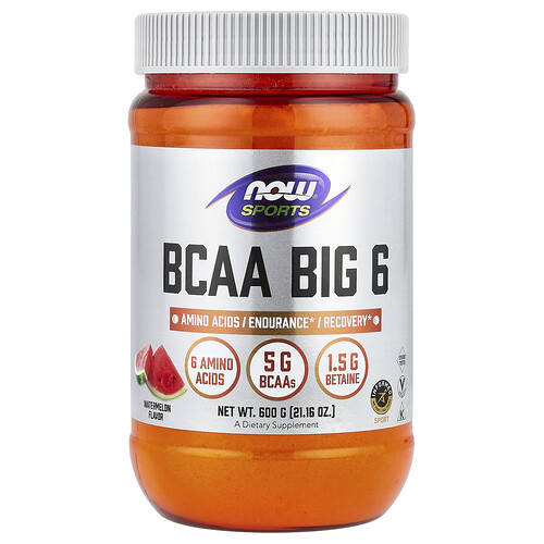 NOW Foods スポーツ BCAA Big 6 ウォーターメロン風味 600g