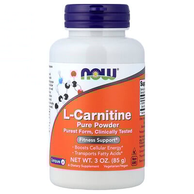 NOW Foods, L-carnitina pura en polvo, 85 g (3 oz)
