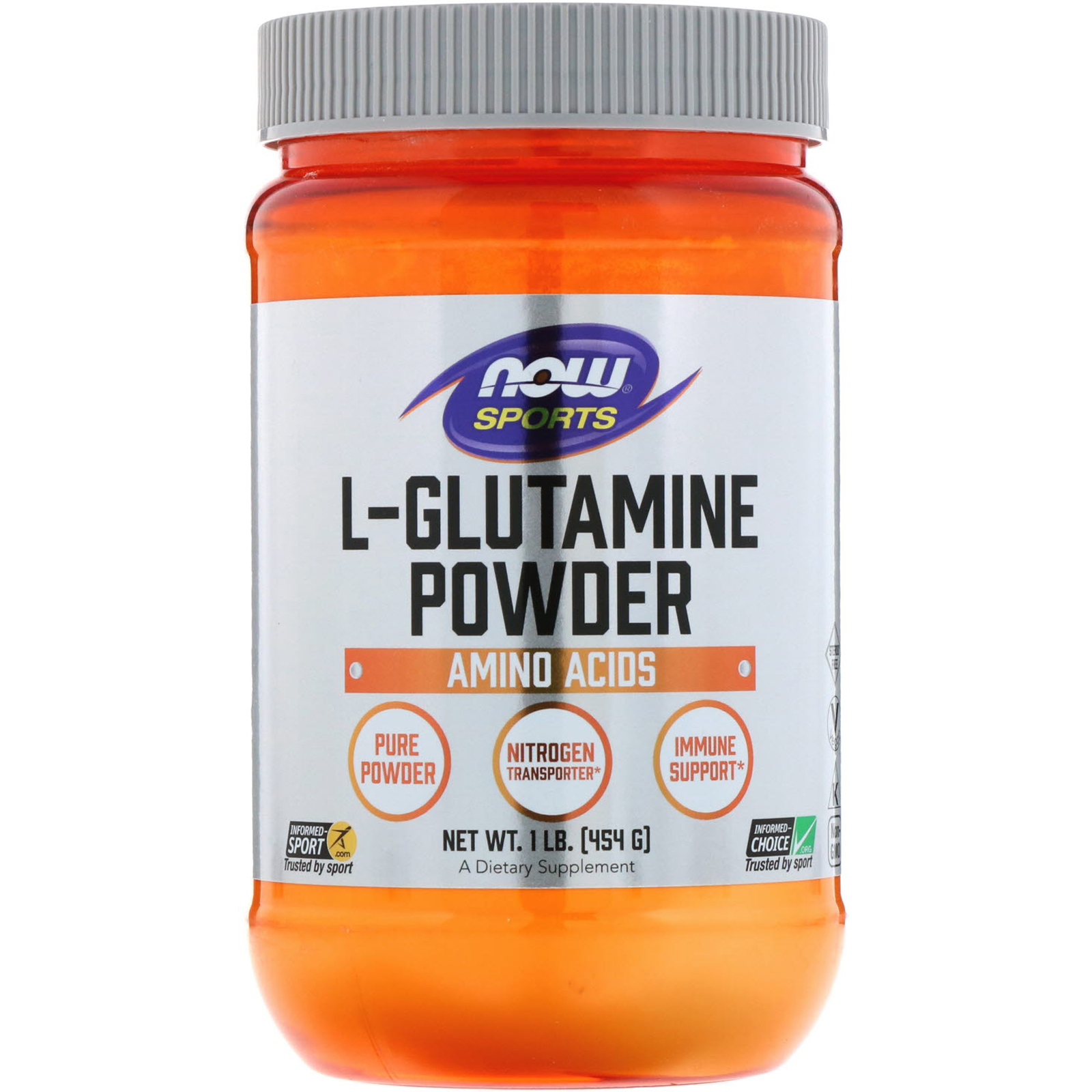 Now Foods LGlutamine Powder 1 lbs 454 g GMP Quality Assured, Kosher