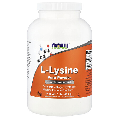 NOW Foods, L-Lysin reines Pulver, 1 Pfund (454 g)