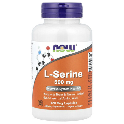 Now Foods , L-Serine, 500 Mg 120 Veg Capsules