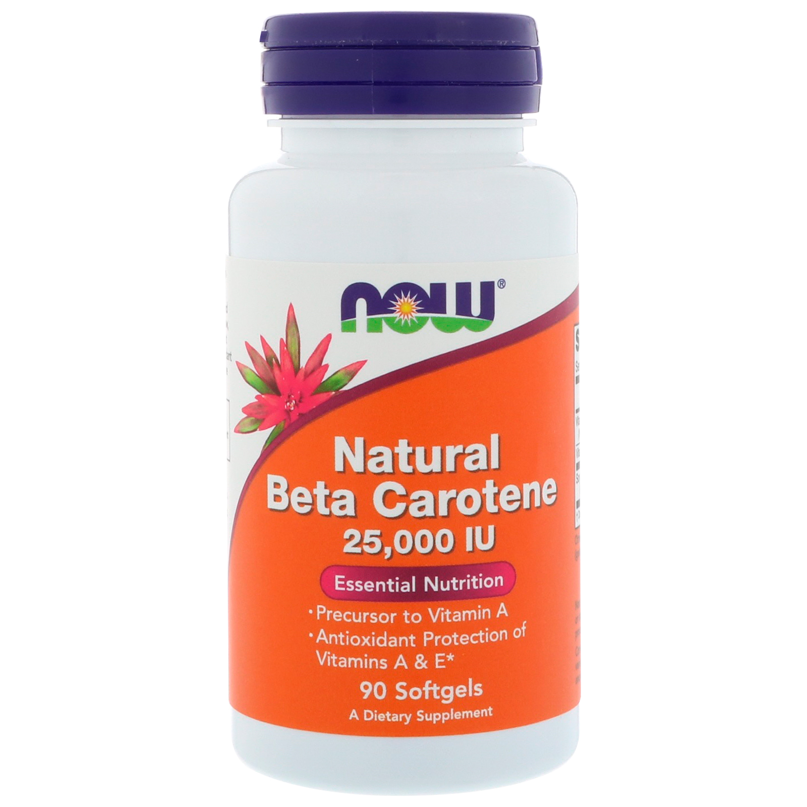 Now Foods, Natural Beta Carotene, 25,000 IU, 90 Softgels - iHerb.com