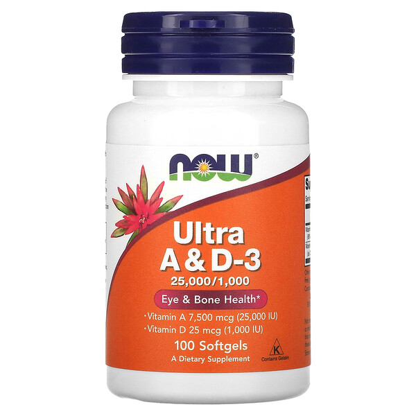 NOW Foods‏, Ultra A & D-3, 100 Softgels