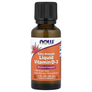 NOW Foods, 液体ビタミンD3、1,000 IU、30ml（1液量オンス）