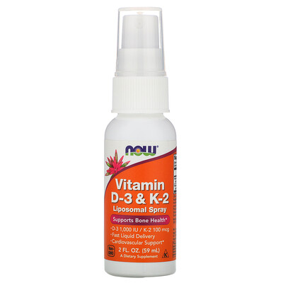 

Now Foods витамины D3 и K2, липосомный спрей, 59 мл (2 жидк. унции)