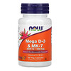 Now Foods, Mega D-3 & MK-7 維生素 D3 + K2 素食膠囊，180 微克（5000 國際單位），60 粒裝 - iHerb
