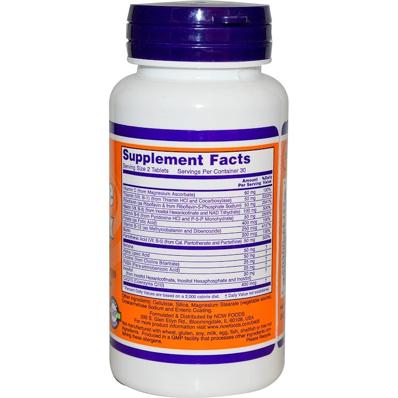 Now Foods, Co-Enzyme B-Complex, 60 Tablets - IHerb