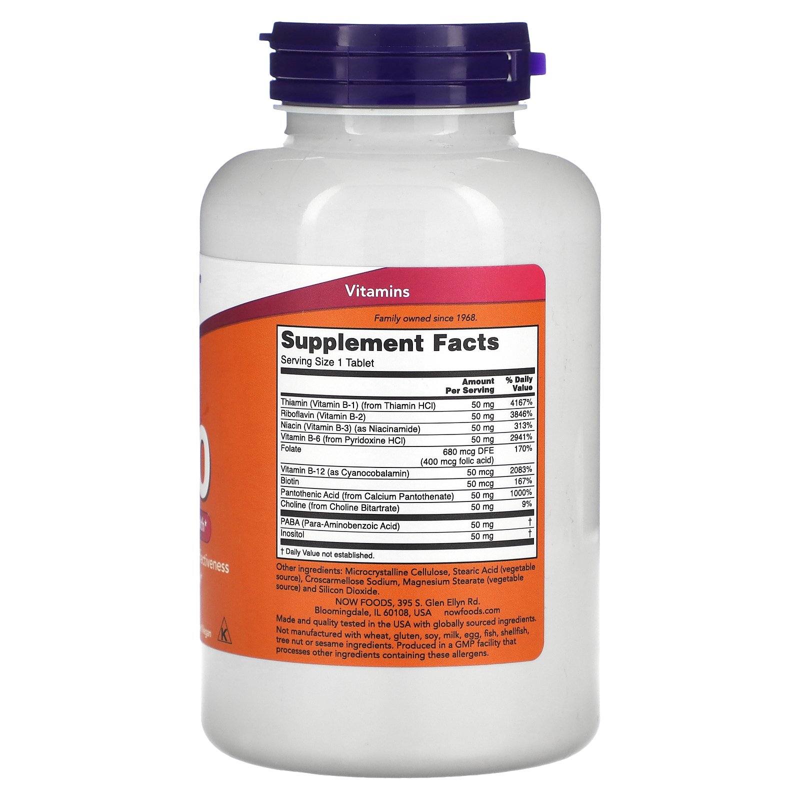 NOW Foods, B-50, 250 Tablets