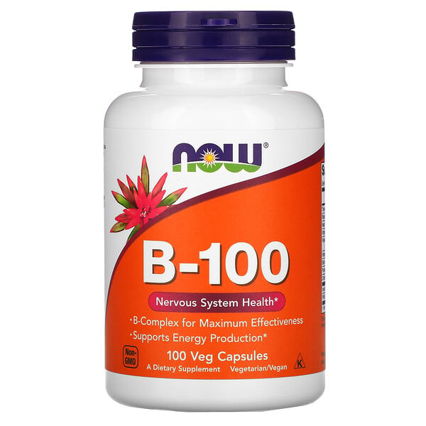 Now Foods, B-100, 100 растительных капсул