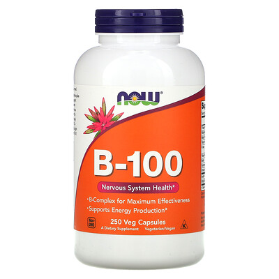 Now Foods B-100, 250 растительных капсул