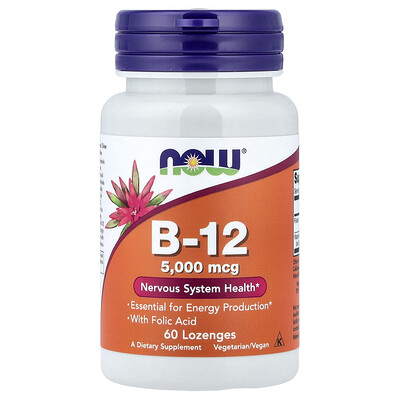 NOW Foods, Vitamina B12, 60 pastillas