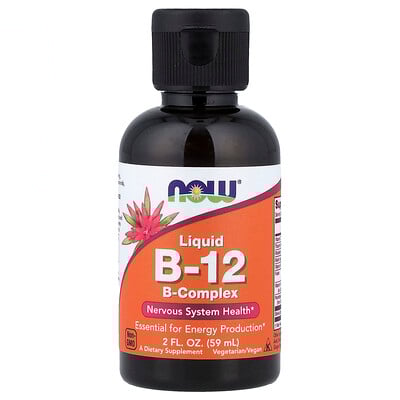 NOW Foods, B12 líquida, Complejo B, 59 ml (2 oz. Líq.)
