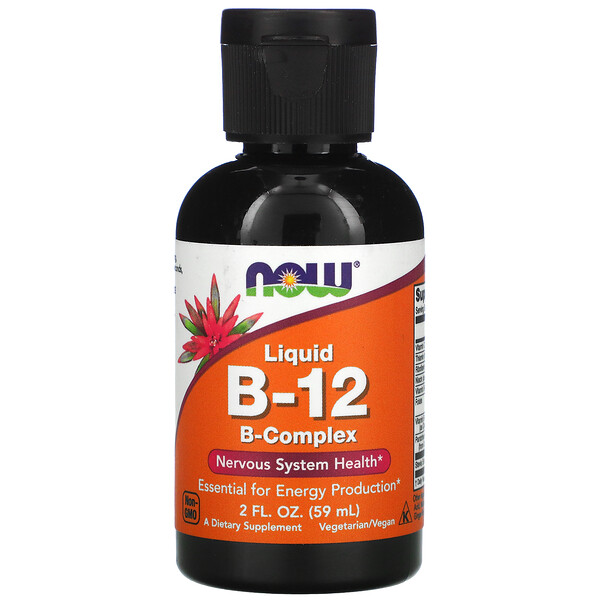 Now Foods, Vitamina B-12 Líquida, Complexo B , 2 fl oz (59 ml)