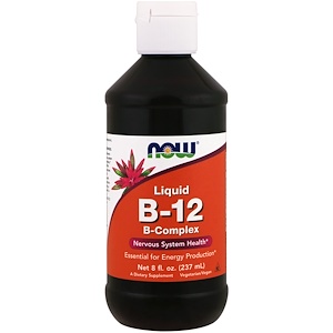 Now Foods, B-12, жидкий, комплекс витамина B, 8 жидких унций (237 мл)