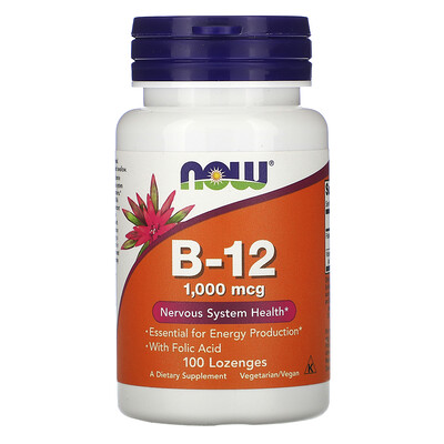 Now Foods B-12, 1,000 mcg, 100 Lozenges