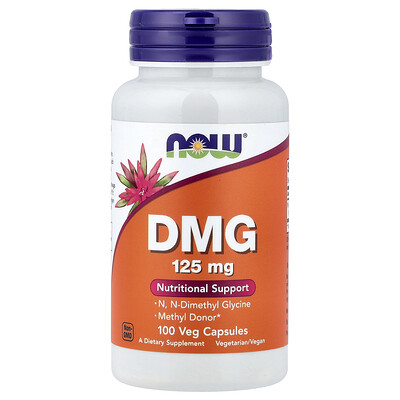 NOW Foods, DMG, 125 mg, 100 cápsulas vegetales