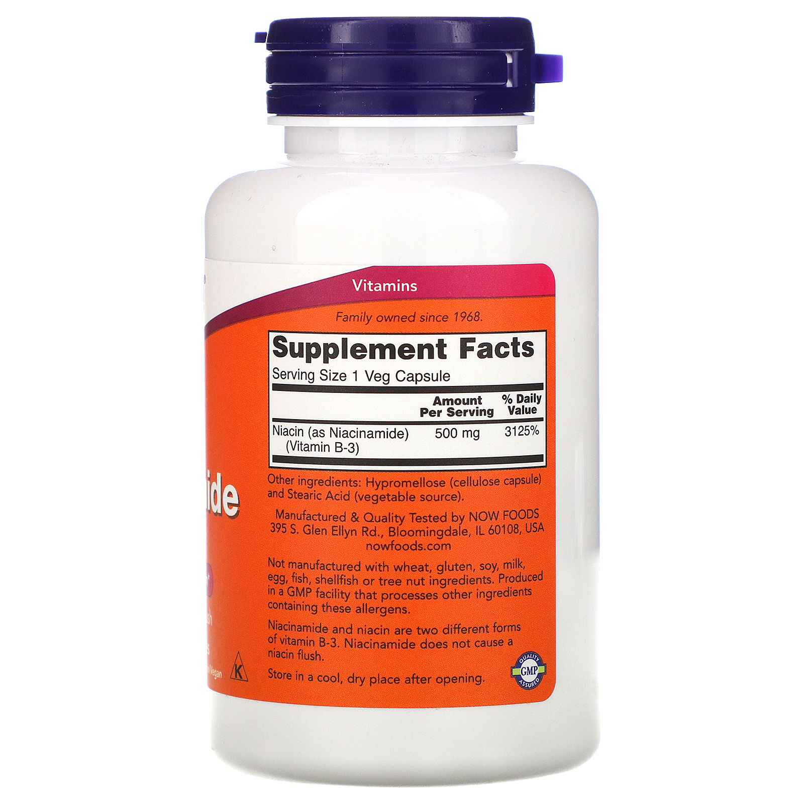 Now Foods, Niacinamide, 500 mg, 100 Veg Capsules - iHerb