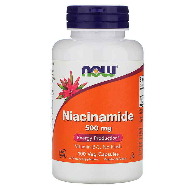 Now Foods, Niacinamide, 500 Mg, 100 Veg Capsules - IHerb