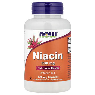 NOW Foods, Niacin, 500 mg, 100 Veg Capsules