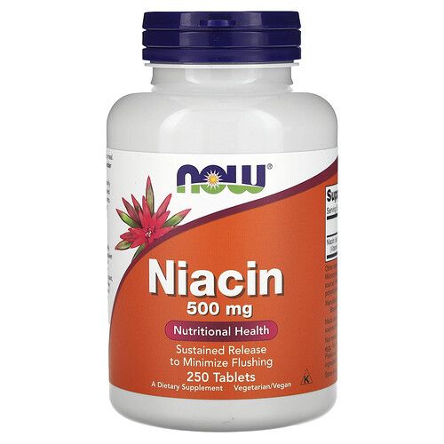 NOW Foods ナイアシン 500 mg タブレット250粒