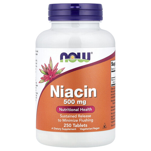 Now Foods Niacin, 500 mg, 250 Tablets
