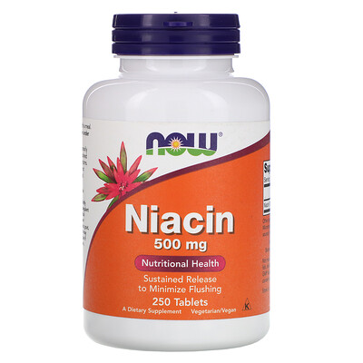 

Now Foods ниацин, 500 мг, 250 таблеток