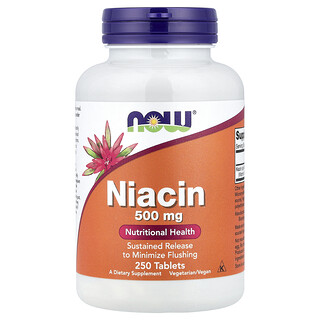 NOW Foods, Niacin, 500 mg, 250 tableta