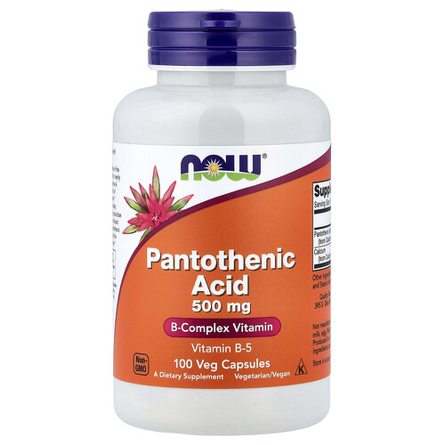NOW Foods, Pantothenic Acid, Pantothensäure, 500 mg, 100 pflanzliche Kapseln