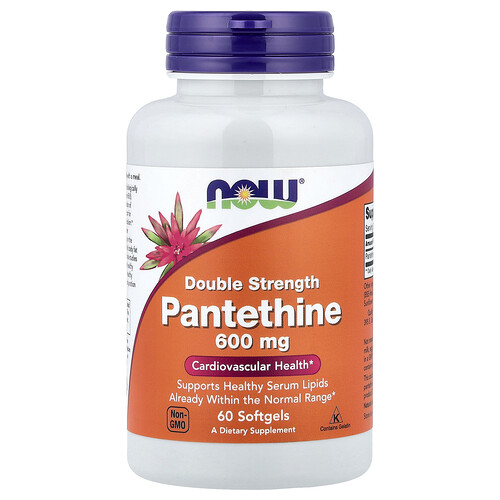 NOW Foods, Double Strength Pantethine, 600 mg, 60 Softgels