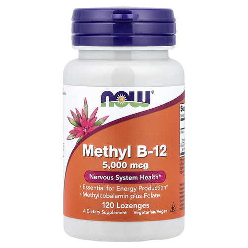 NOW Foods Methyl B-12 Vitamin | 5000 mcg | 120 Loz