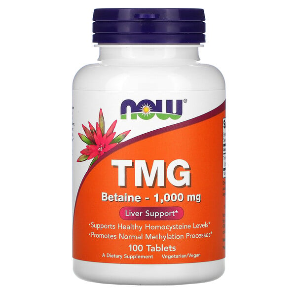 Now Foods, TMG, 1000 мг, 100 таблеток