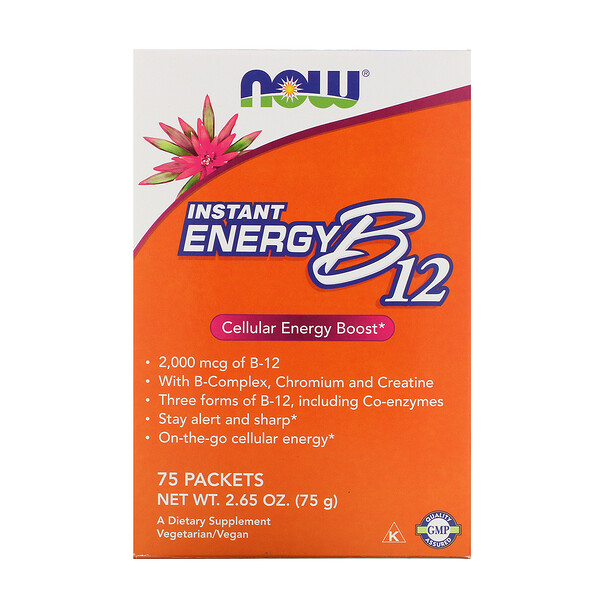 Now Foods, Instant Energy B-12, 2000 Mcg, 75 Packets, (1 G) Each - IHerb