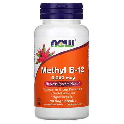 Now Foods Methyl B-12, 5,000 mcg, 90 Veg Capsules