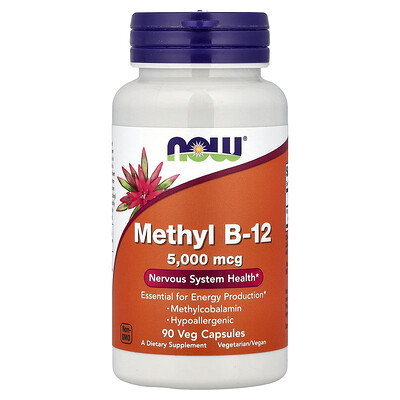 NOW Foods, Metil B12, 5000 mcg, 90 cápsulas vegetales