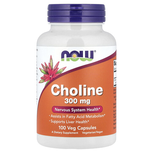 Now Foods Choline , 300 mg , 100 Veg Capsules
