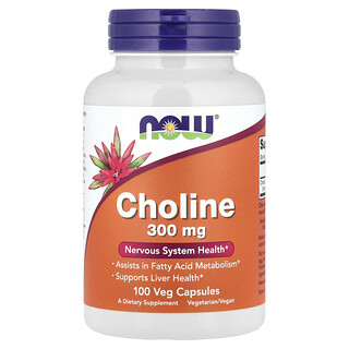 NOW Foods, Choline, 300 mg, 100 Veg Capsules