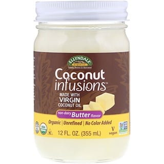 Now Foods, Ellyndale Naturals, Coconut Infusions, Non-Dairy Butter Flavor, 12 fl oz (355 ml)
