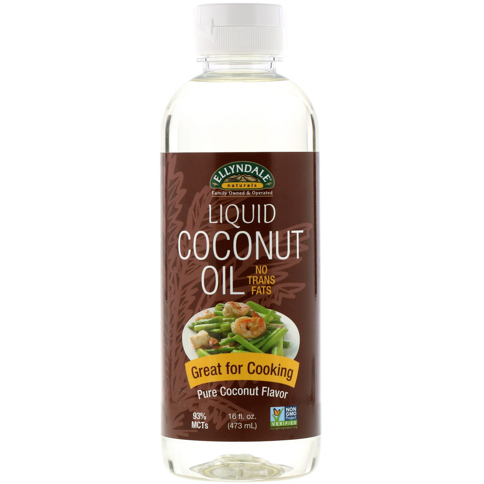 Now Foods, Ellyndale Naturals, Liquid Coconut Oil, Pure Coconut Flavor