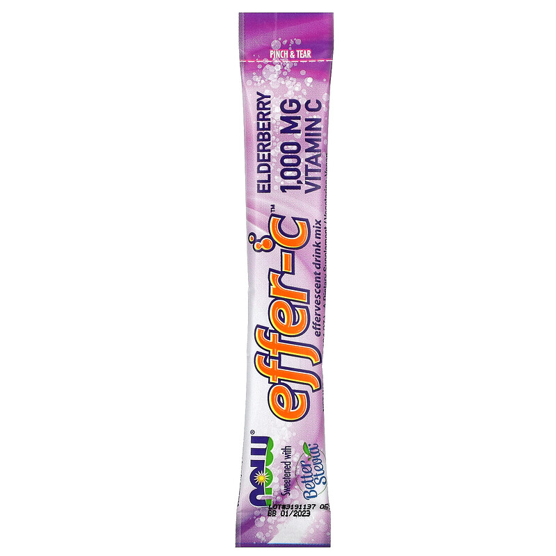 Now Foods, EfferC, Effervescent Drink Mix, Elderberry, 1,000 mg, 30